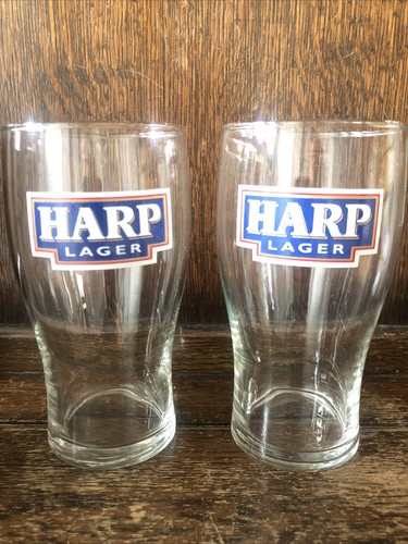 Harp lager pint glasses - lager,