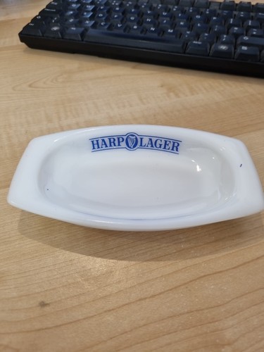 Harp lager ashtray white - lager,