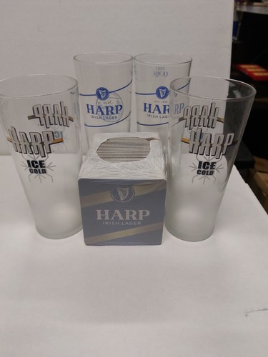 Harp lager glass and - glass, mat