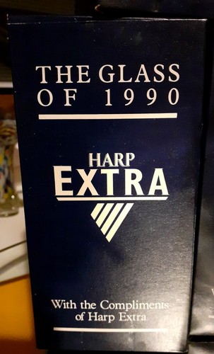 Harp lager glass 1990 beer - of,